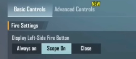 Display left side fire button